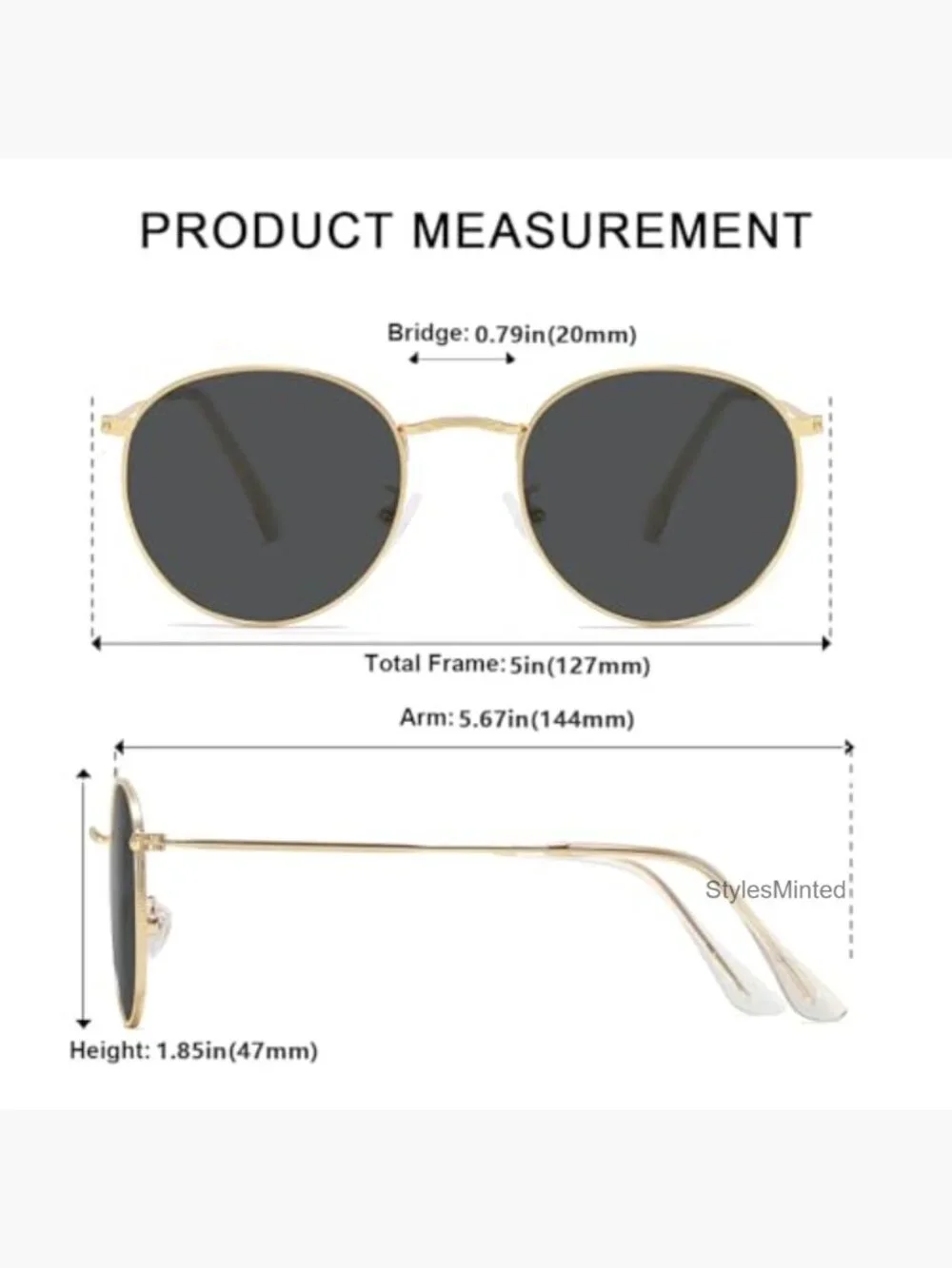 Small Round Polarized Sunglasses Men Women Metal Frame Retro UV400